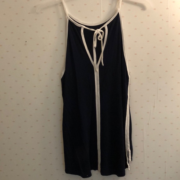 Long Navy Blue Tank Top - Picture 2 of 5